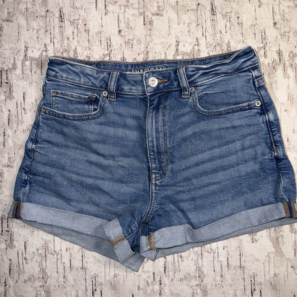 American Eagle Mom Denim Shorts Size 8 Roll Cuff